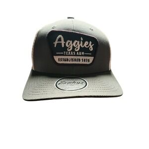 Zephyr Texas A&M Aggies Canvas Trucker Hat Grey White Snapback Cap NEW